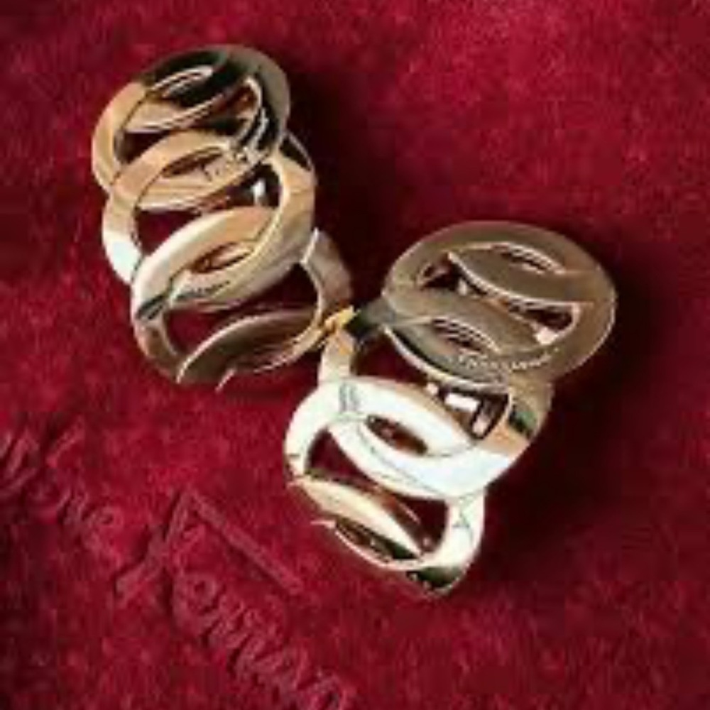 Salvatore Ferragamo Elegant Gold Loop Earrings